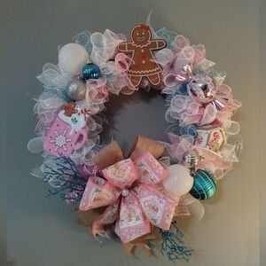 Candyland Gingerbread Man Christmas Wreath